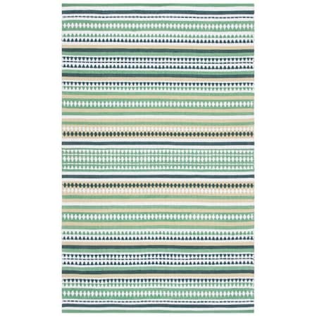 Safavieh 4 x 6 ft. Montauk Bohemian Hand Woven Rectangle Rug Green & Ivory MTK451Y-4